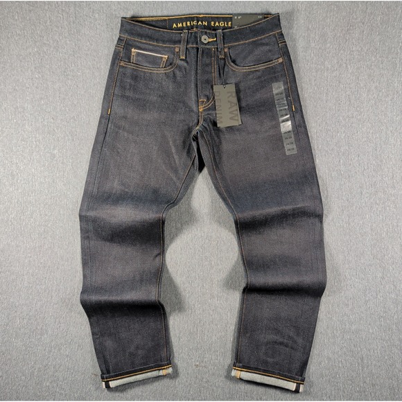 American Eagle Outfitters Other - NWT American‎ Eagle Raw Selvedge Denim Jeans Men 28x28 Slim Dark Wash Crop Pants